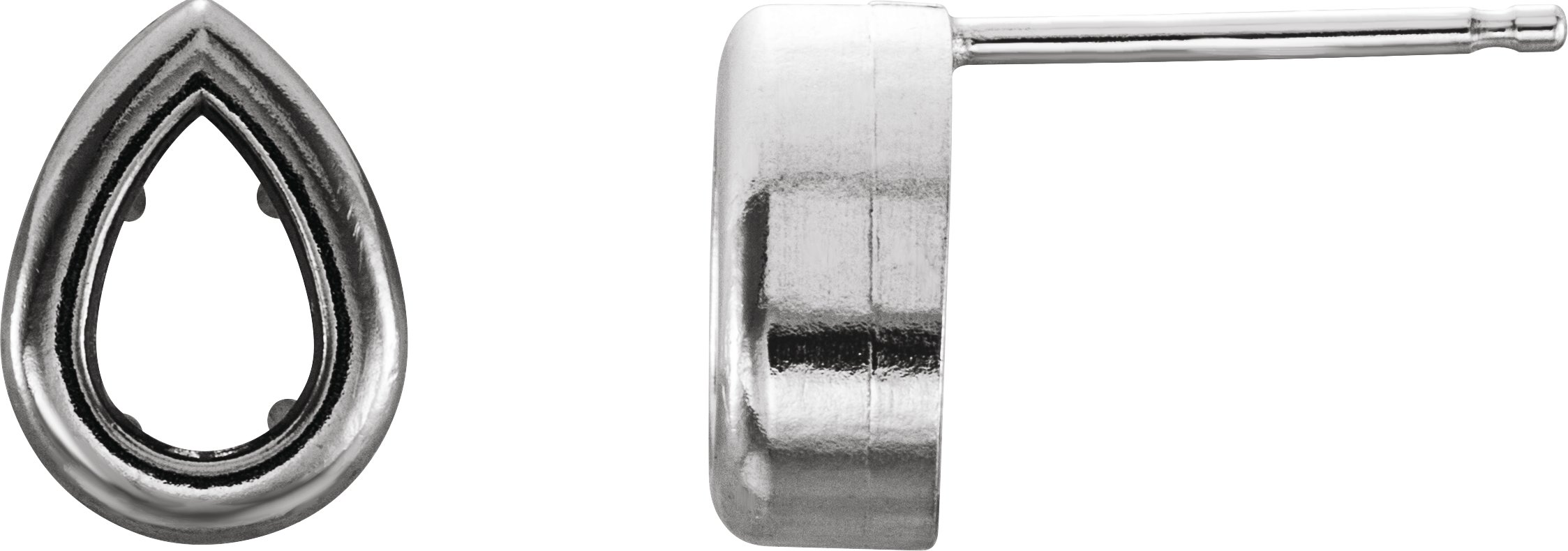Pear Back-Set Bezel Earrings