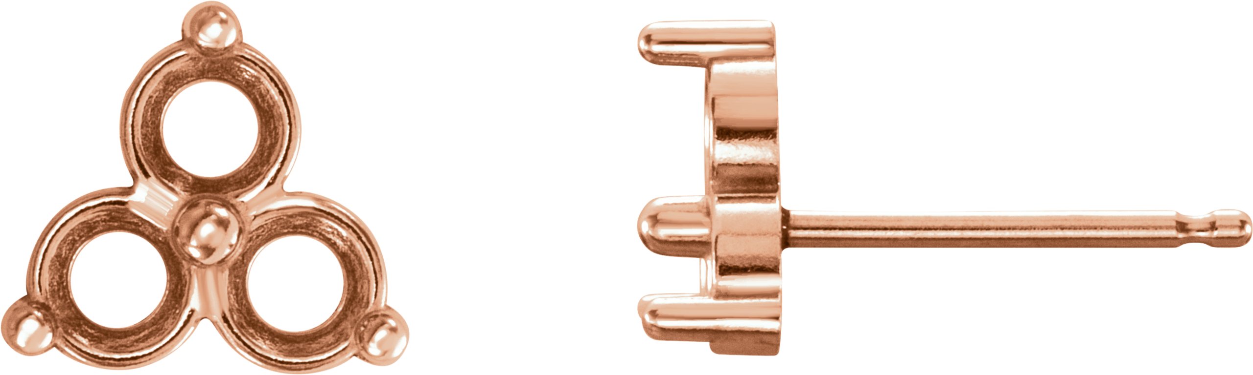 Three-Stone Cluster Earrings