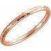 14K Rose 3 mm Half Round Band with Hammered Textured Size 4