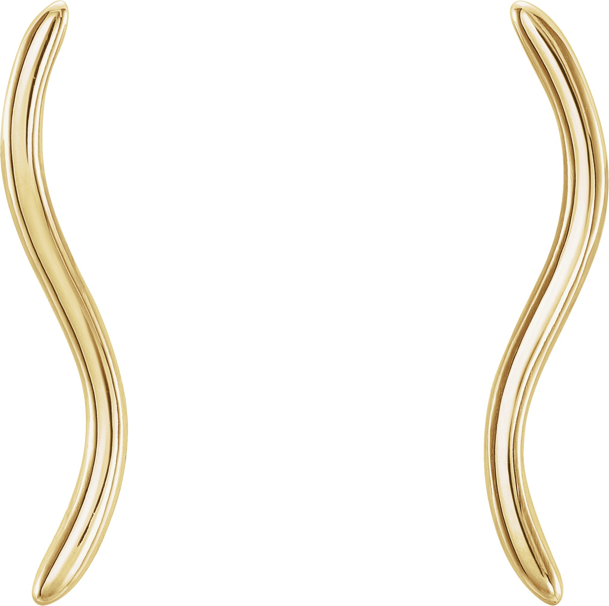 14K Yellow Wavy Ear Climbers