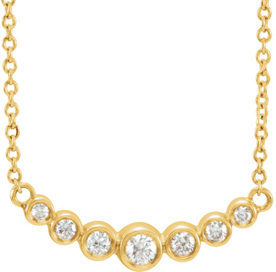 14K Yellow 1/5 CTW Diamond 16-18" Necklace