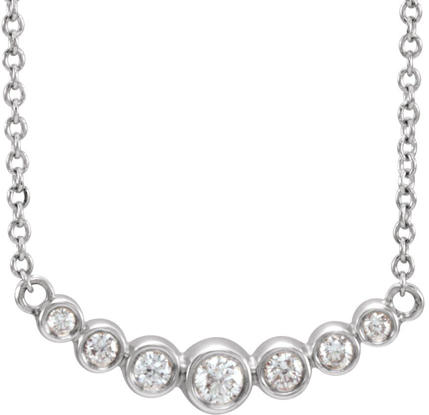 14K White 1/5 CTW Natural Diamond 16-18" Necklace