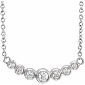 14K White 1/5 CTW Diamond 16-18" Necklace