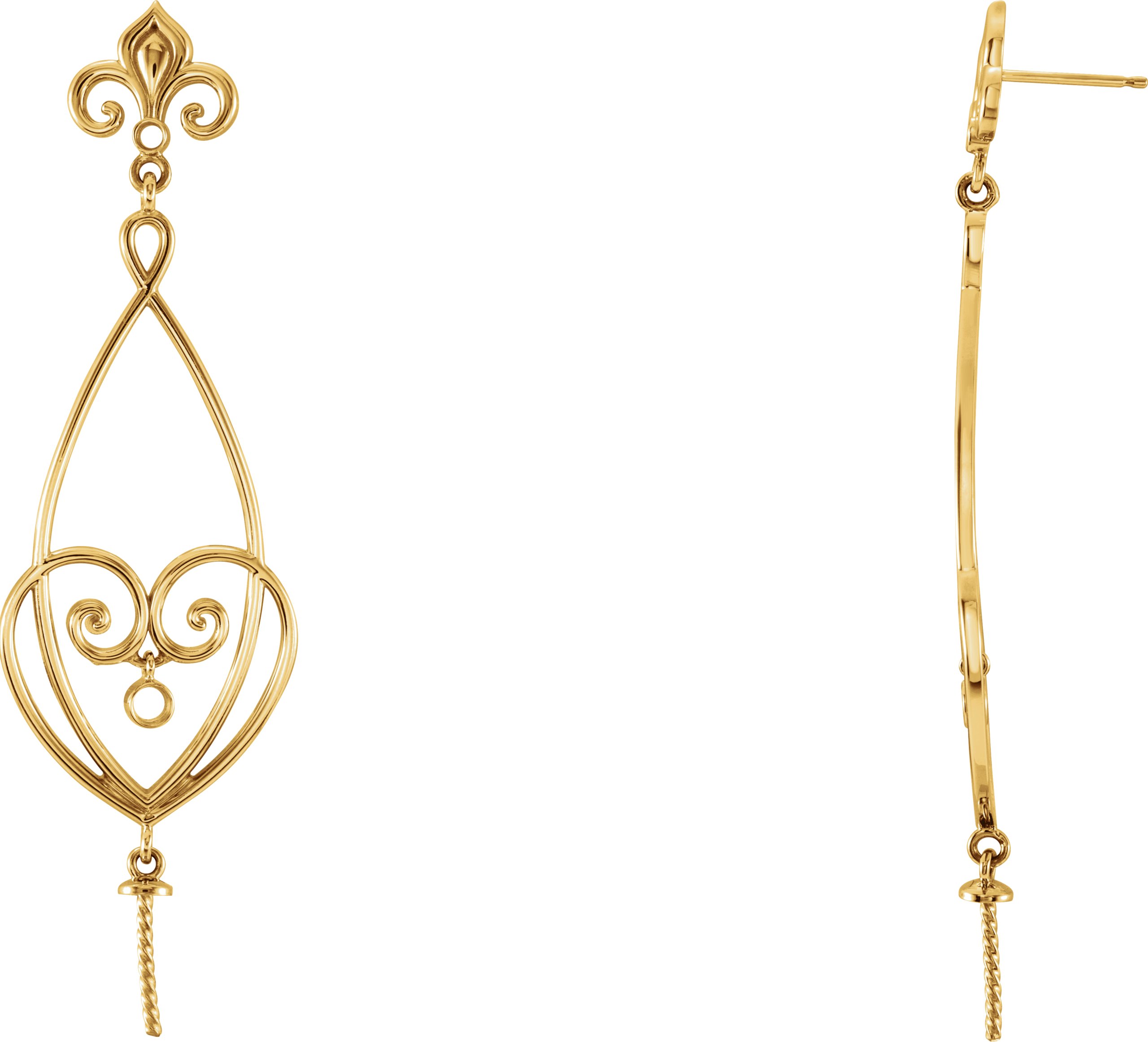 Fleur-de-lis Pearl Earrings