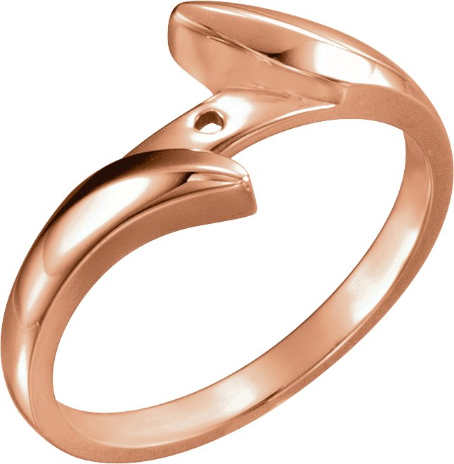 10K Rose 5.8 mm Round Engagement Ring Mounting - All shapes stone