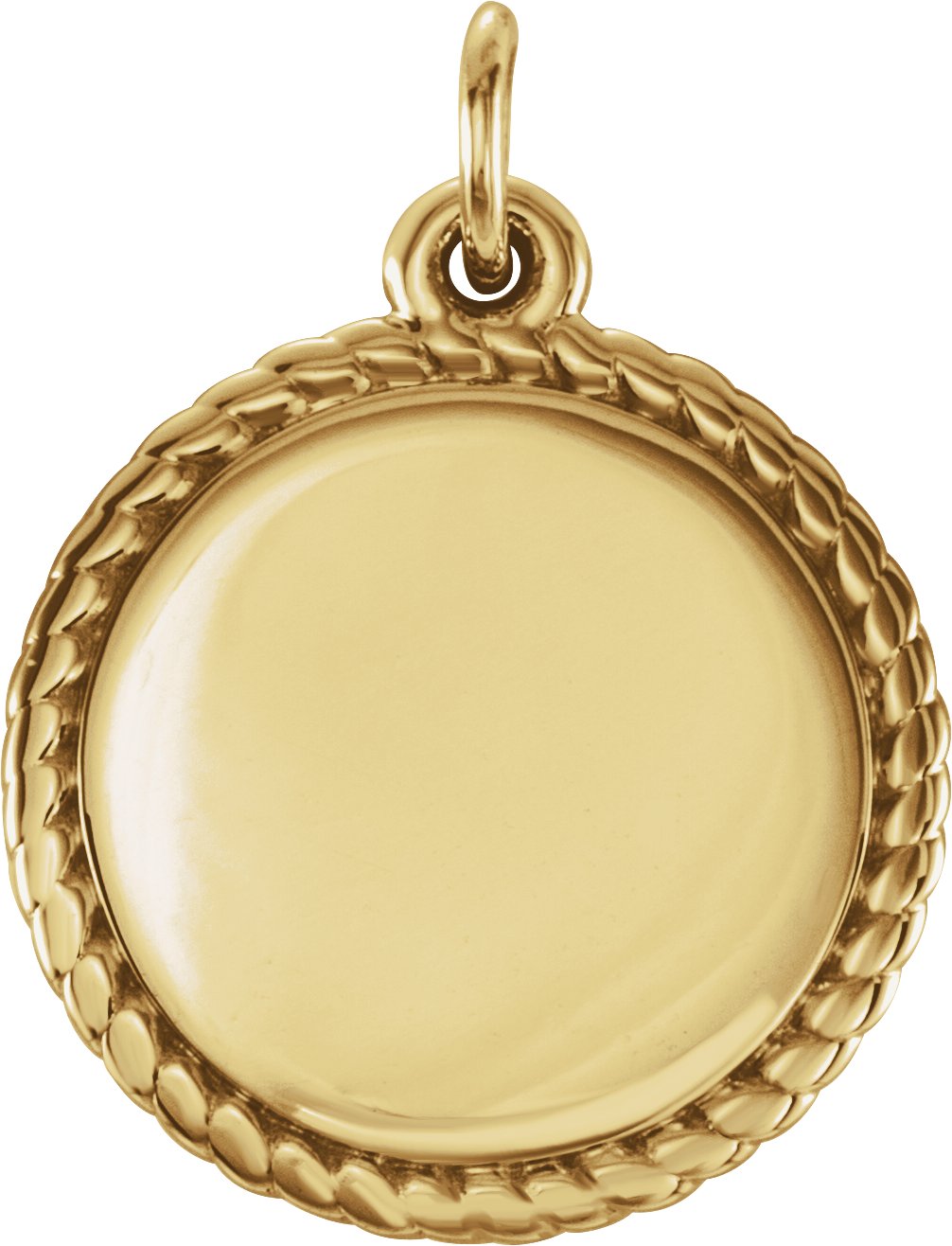 18K Yellow Vermeil Engravable Round Rope Pendant Ref. 12449029