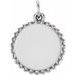 Sterling Silver Engravable Beaded Disc Pendant