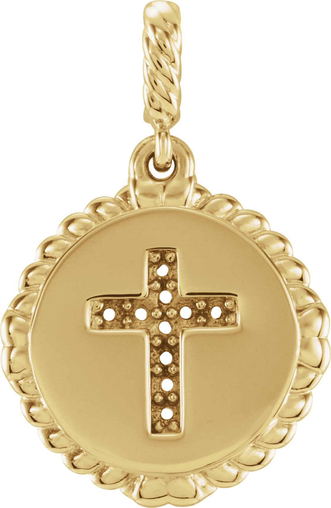 Accented Cross Disc Necklace or Pendant