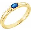14K Yellow Blue Sapphire Oval Stackable Family Ring Ref 16232393