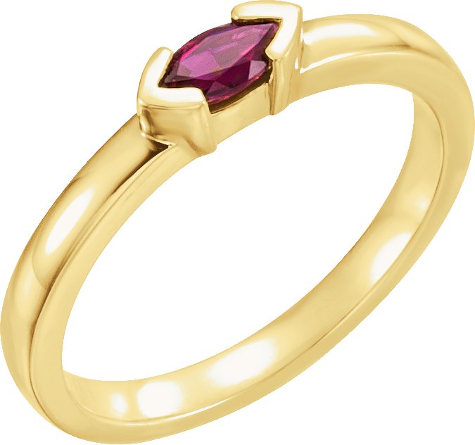 14K Yellow Pink Tourmaline Marquise Stackable Family Ring Ref 16232336