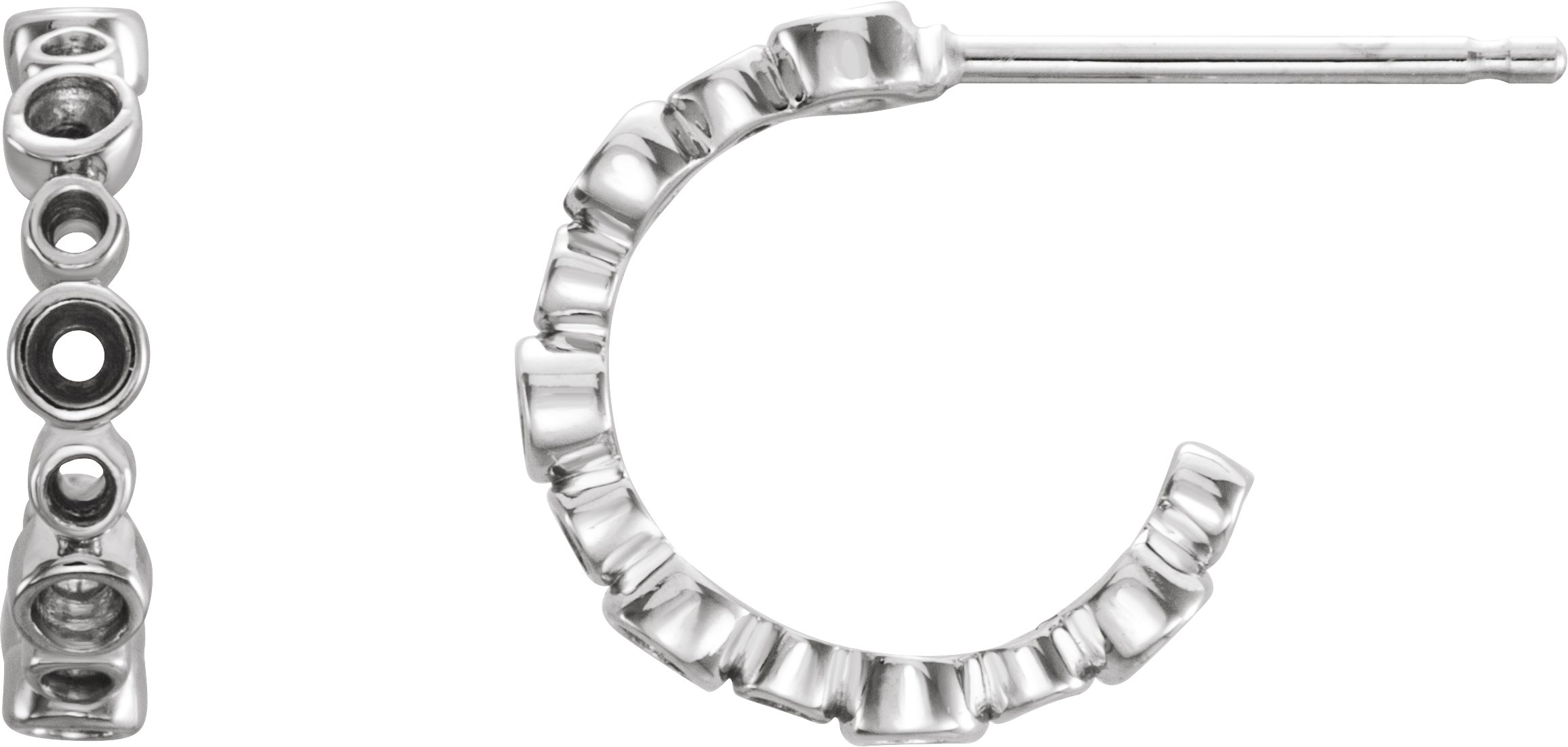 Bezel-Set Hoop Earrings