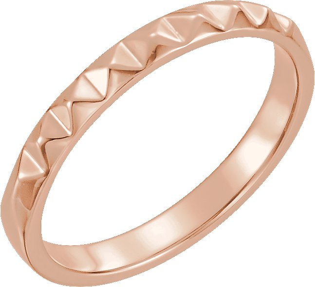 14K Rose Stackable Pyramid Ring