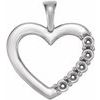 Sterling Silver 5 Stone Family Heart Pendant