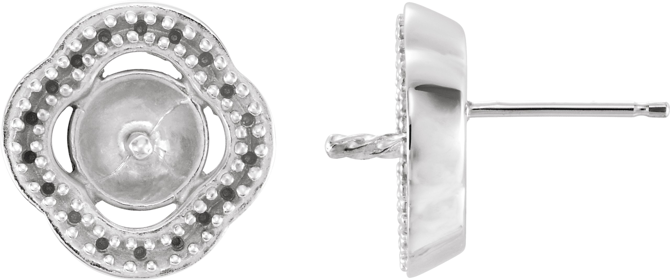 Halo-Style Button Pearl Earrings