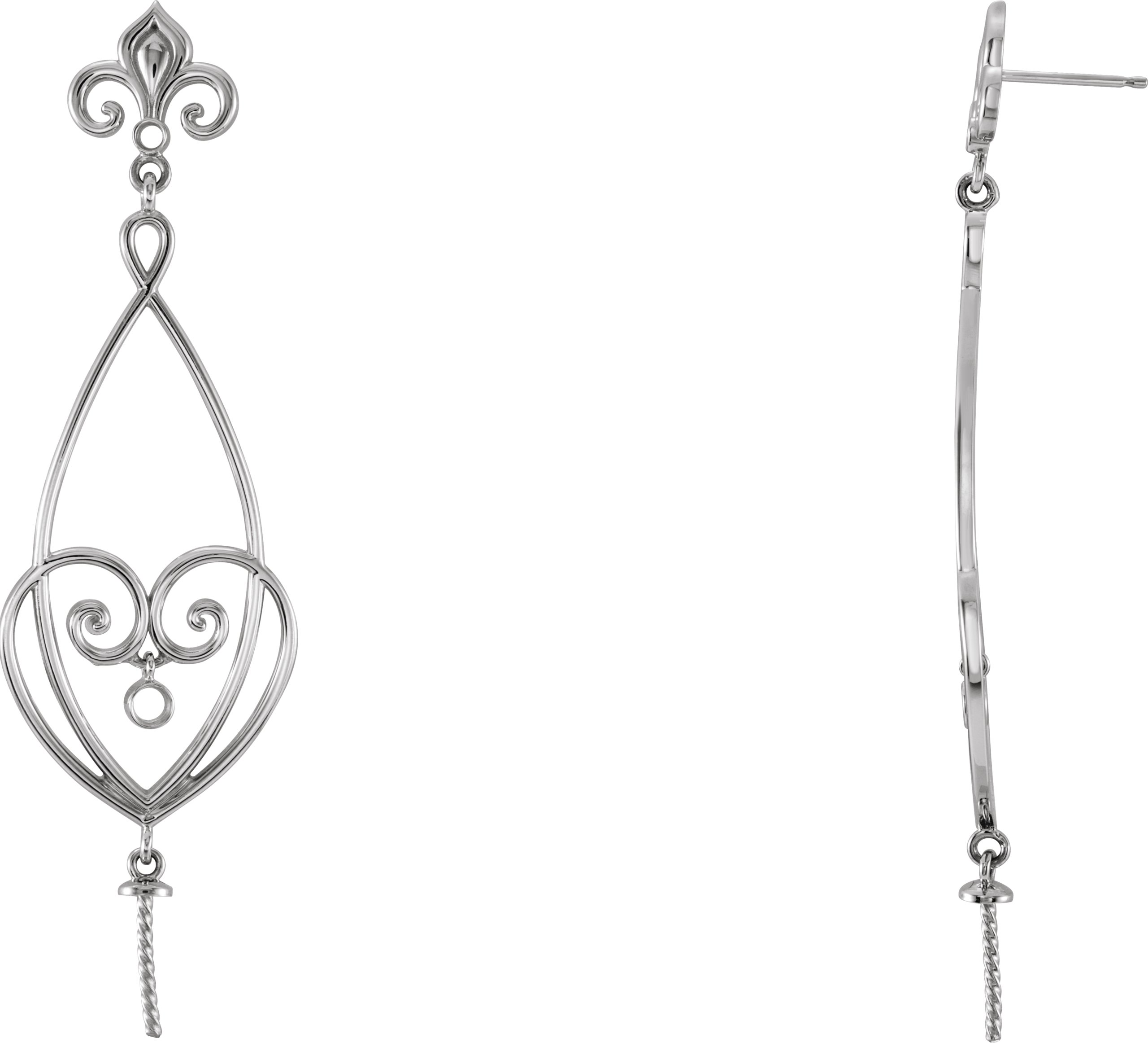 Fleur-de-lis Pearl Earrings
