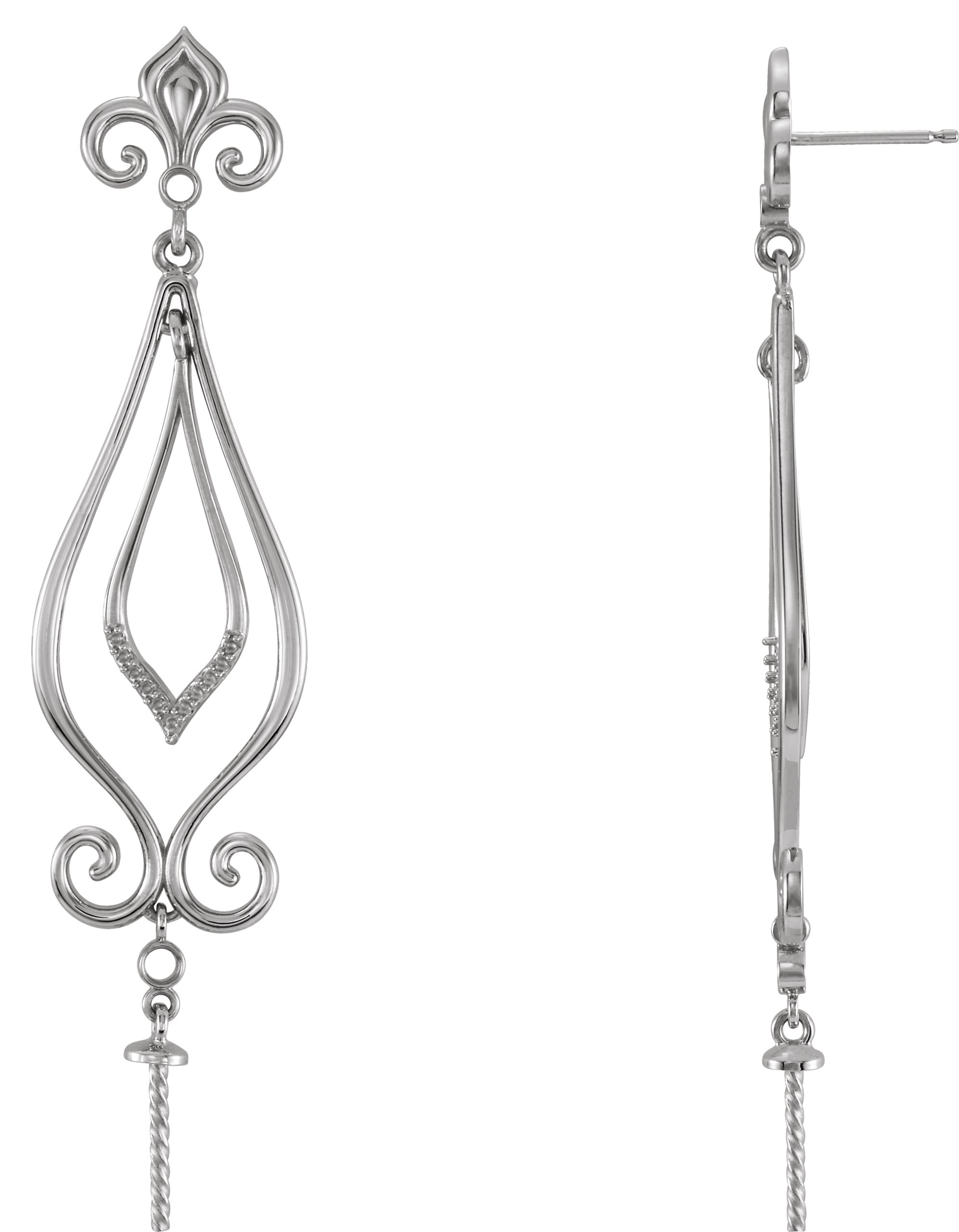Fleur-de-lis Pearl Earrings