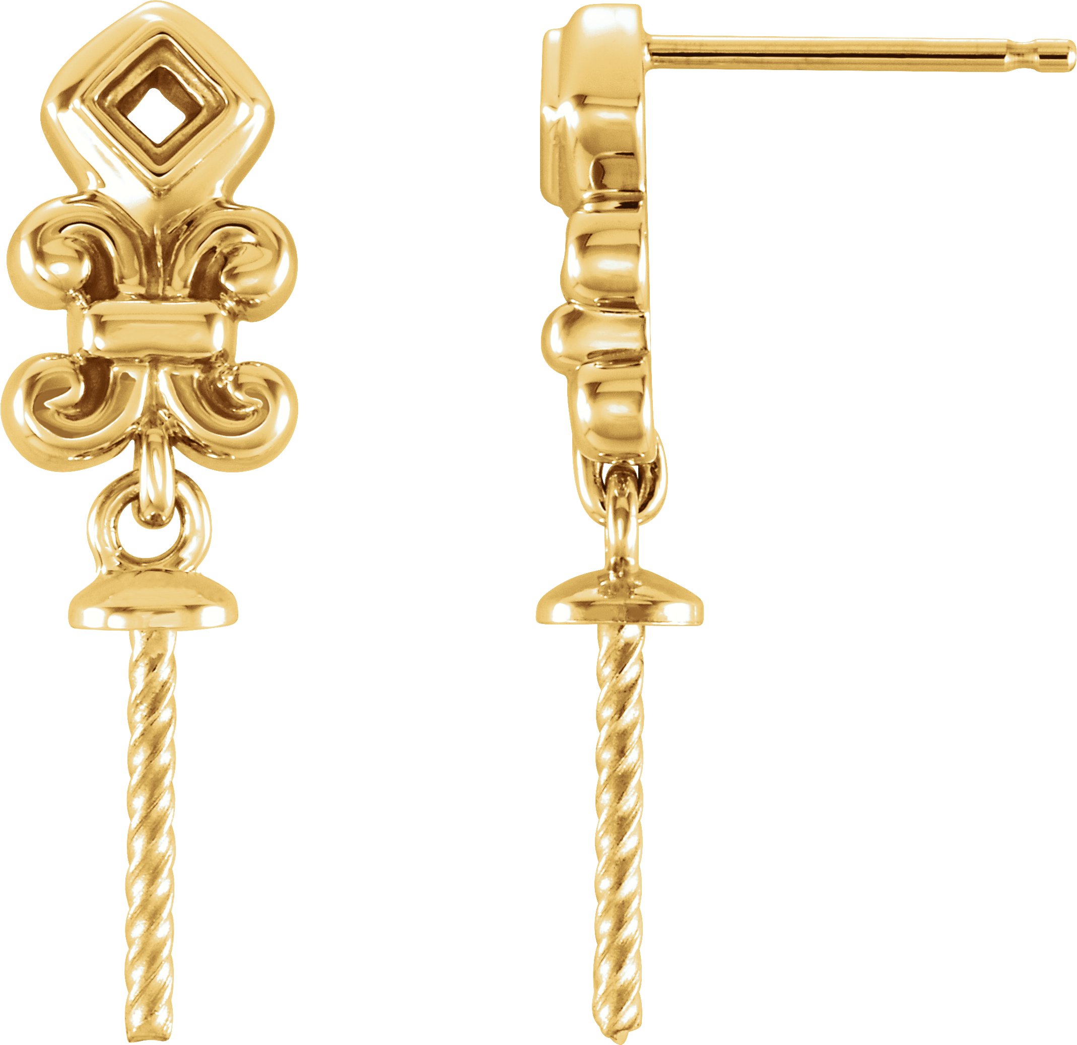 Fleur-de-Lis Pearl Earrings