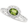 Peridot and Diamond Halo Style Ring Ref 3274341