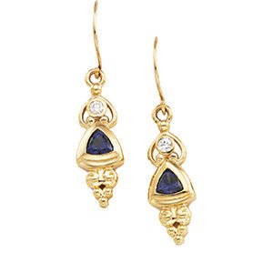 Genuine Iolite and Diamond Earring Ref 150258