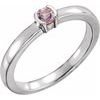 14K White Pink Tourmaline Family Stackable Ring Ref 16232464