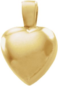 14K White 15.25x10.25 mm Heart Pendant