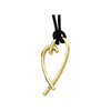 14K Yellow Heart Pendant on Black Leather 18 inch Cord Ref. 2504787