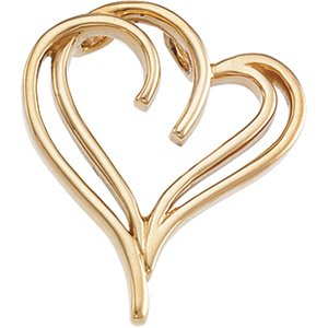 14K Yellow Heart Slide Pendant