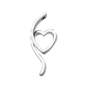 14K White Heart Pendant 