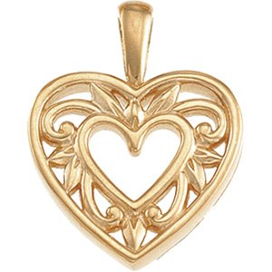 14KY 21.25 x 16mm Heart Pendant Ref 962899