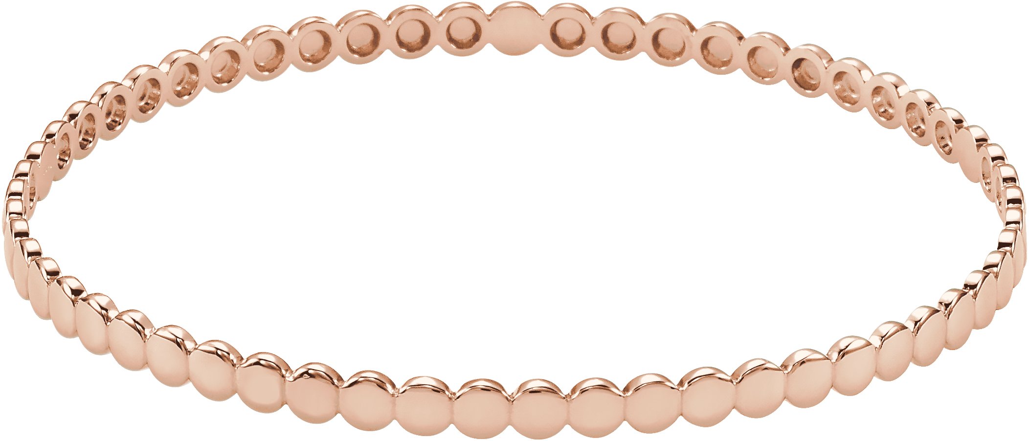 14K Rose Bangle 7 3/4" Bracelet