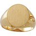 18K Yellow 16x14 mm Oval Signet Ring