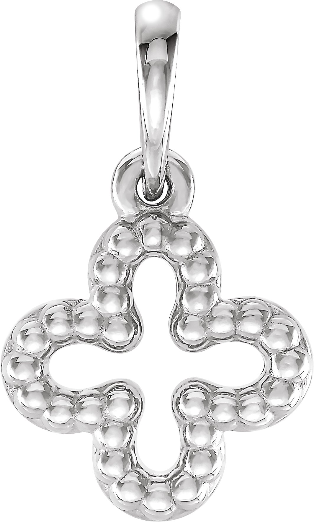 Sterling Silver Beaded Clover Pendant Ref. 12468232