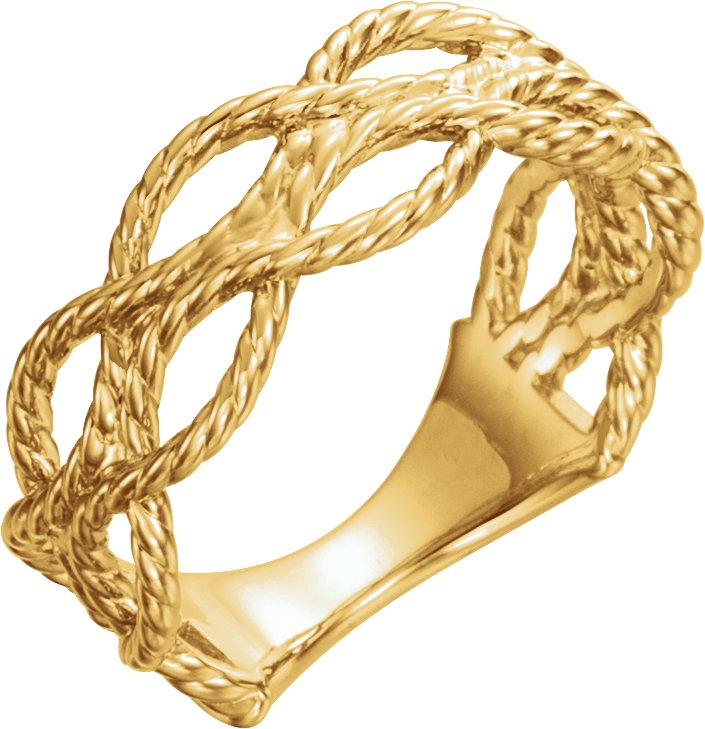 14K Yellow Rope Ring