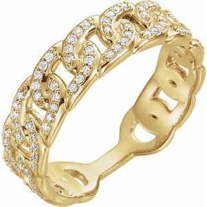 14K Yellow 1/4 CTW Natural Diamond Stackable Link Ring 