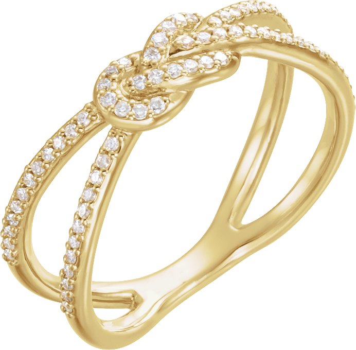  14K Yellow 1/5 CTW Diamond Knot Ring