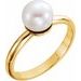 14K Yellow 7.5-8.0mm Freshwater Cultured Pearl Ring