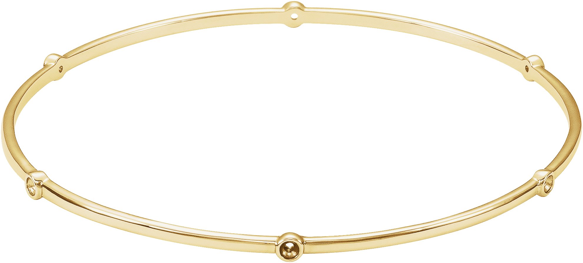 Кръгъл Bezel-Set Бенгъл 8" Bracelet Монтаж
