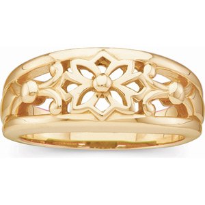 14K Yellow Floral Ring