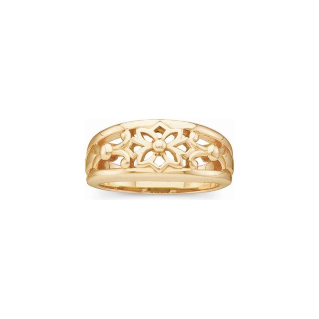 14K Yellow Floral Ring
