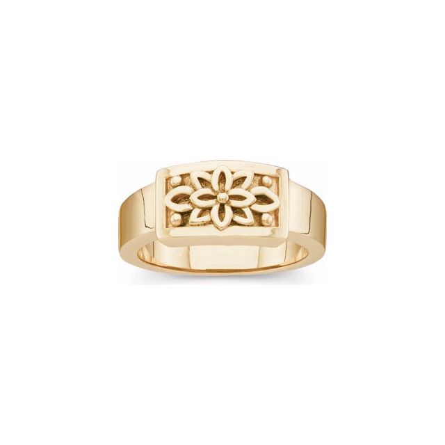 14K Yellow Floral Ring