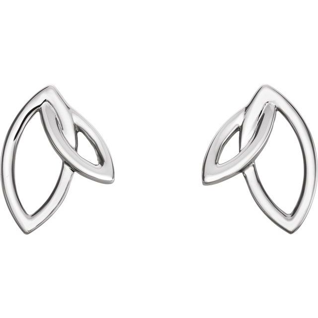 Sterling Silver Double Leaf Earrings