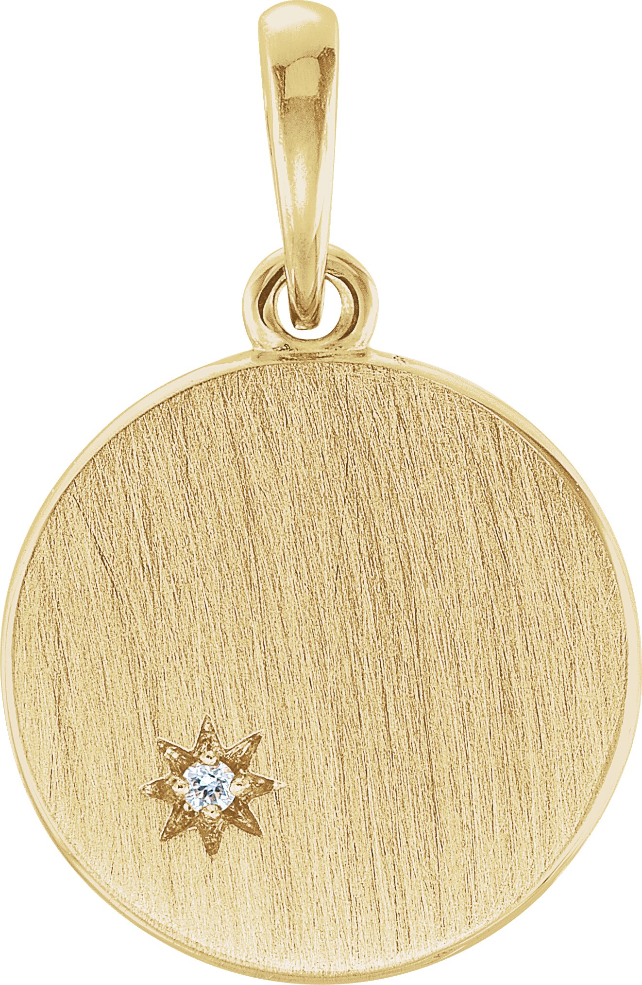 14K Yellow .005 CTW Diamond Engravable Pendant Ref. 12485481