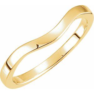 14K Yellow Matching Band for 8x6 mm Engagement Ring