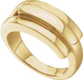 14K Yellow Bypass Ring