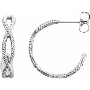 Sterling Silver Rope 17 mm Hoop Earrings