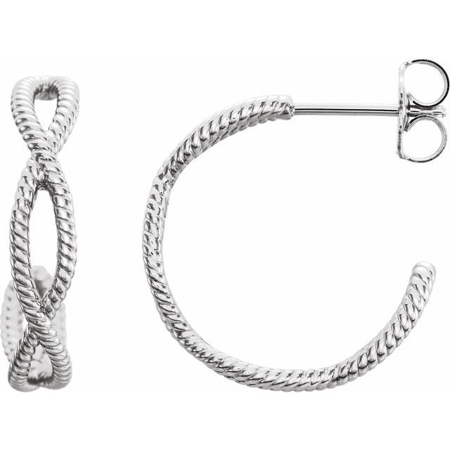 Sterling Silver 20x4 mm Rope Hoop Earrings