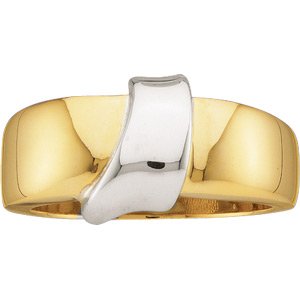 14K Yellow/White Bar Ring