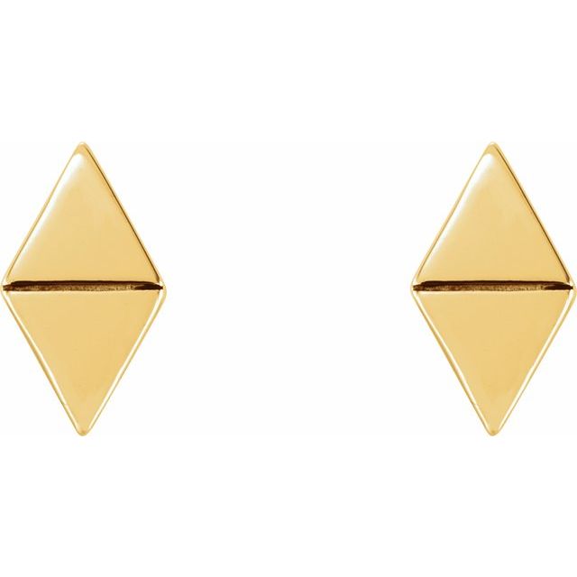 14K Yellow Geometric Earrings