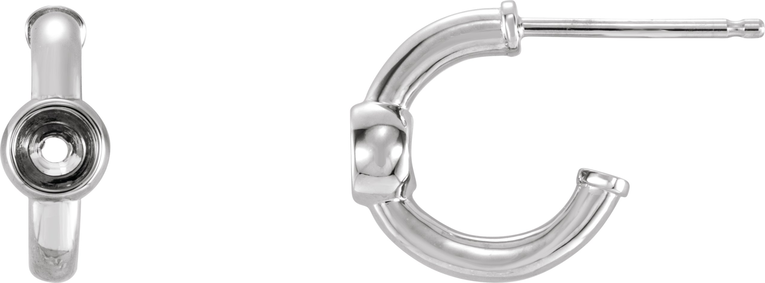 Bezel-Set Huggie Earrings