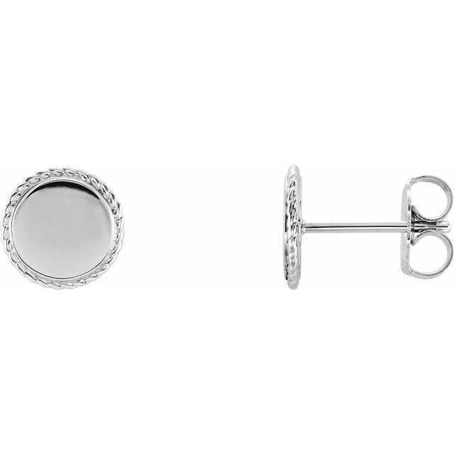 Sterling Silver Engravable Rope Earrings